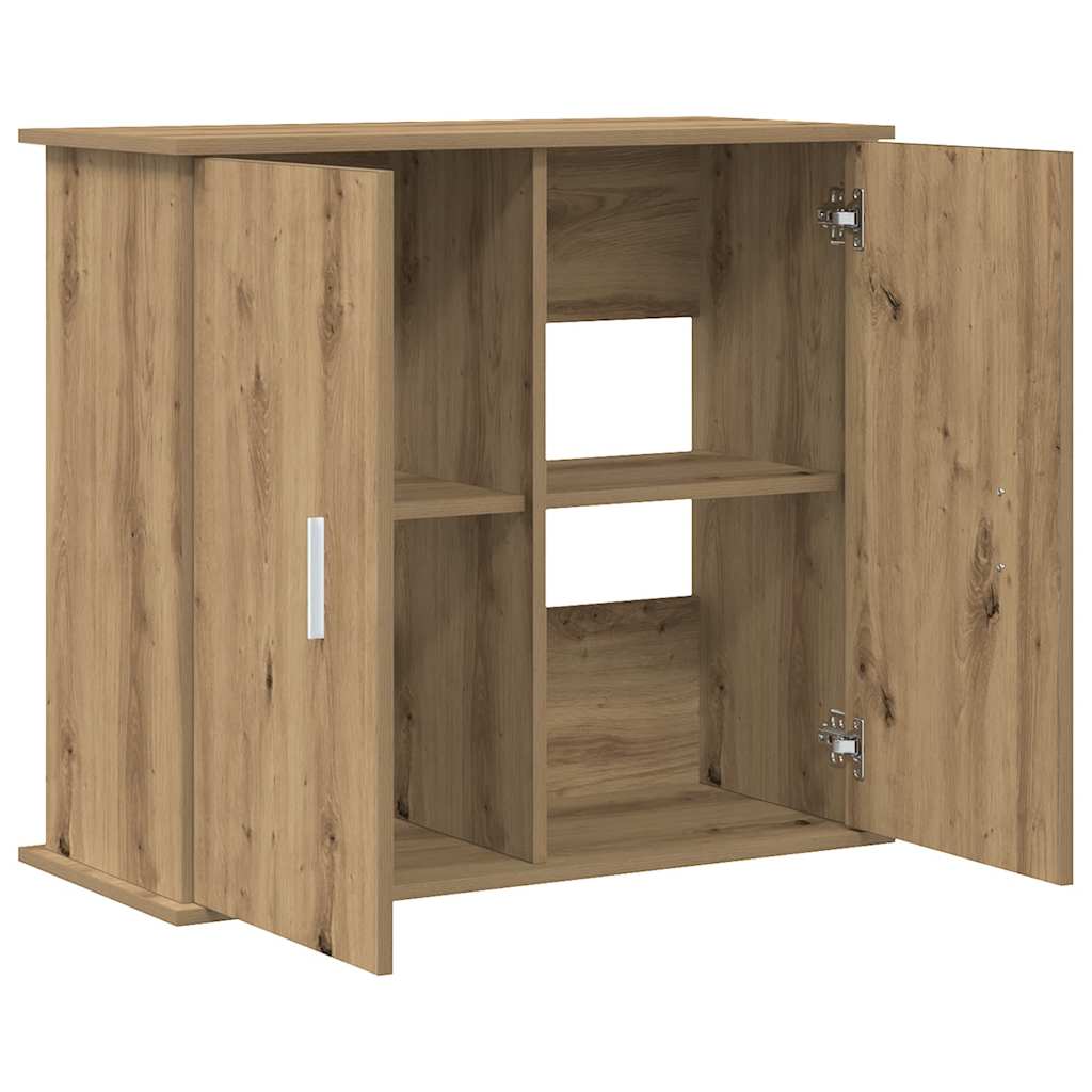 Aquariumstandaard 81x36x73cm bewerkt hout artisanaal eikenkleur