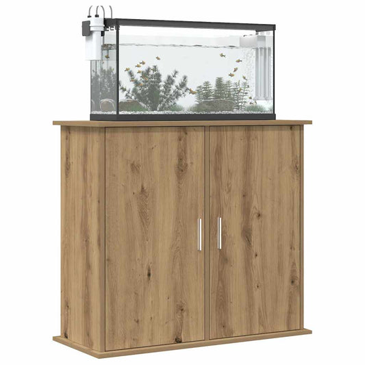 Aquariumstandaard 81x36x73cm bewerkt hout artisanaal eikenkleur