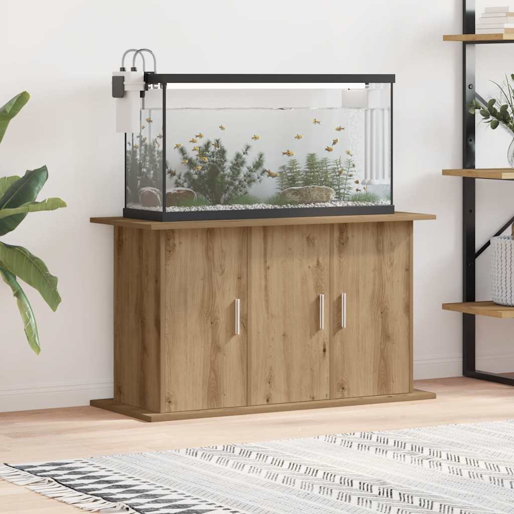 Aquariumstandaard 101x41x58 cm bewerkt hout artisanaal eiken