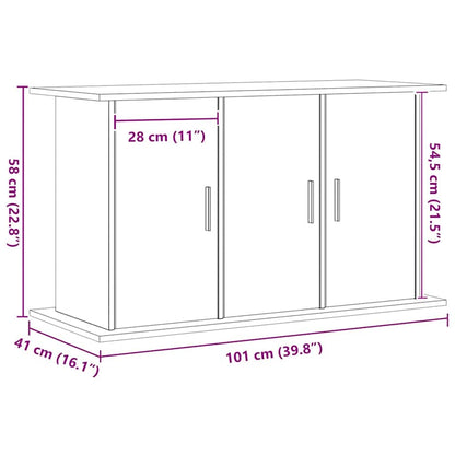 Aquariumstandaard 101x41x58 cm bewerkt hout artisanaal eiken