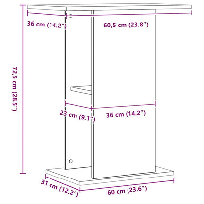 Aquariumstandaard 36x60,5x72,5 cm bewerkt hout artisanaal eiken