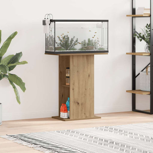Aquariumstandaard 36x60,5x72,5 cm bewerkt hout artisanaal eiken