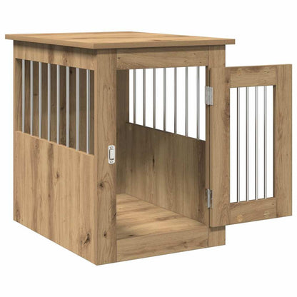 Hondenbench 45x62x59 cm bewerkt hout artisanaal eikenkleurig