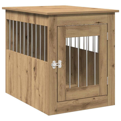 Hondenbench 55x75x65 cm bewerkt hout artisanaal eikenkleurig