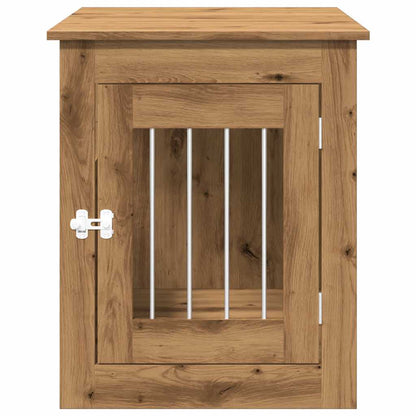 Hondenbench 55x75x65 cm bewerkt hout artisanaal eikenkleurig