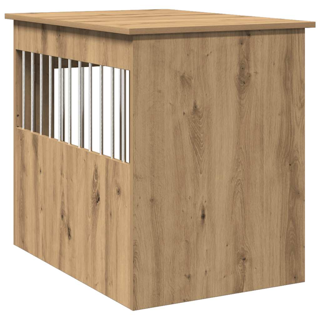 Hondenbench 55x80x68 cm bewerkt hout artisanaal eikenkleurig