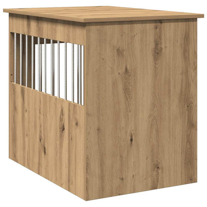 Hondenbench 55x80x68 cm bewerkt hout artisanaal eikenkleurig