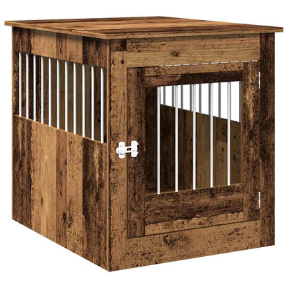 Hondenbench 64,5x80x71 cm bewerkt hout oud houtkleurig