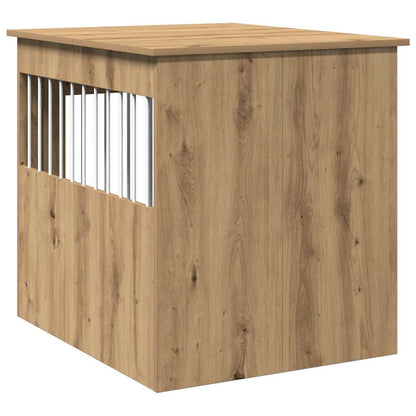 Hondenbench 64,5x80x71 cm bewerkt hout artisanaal eikenkleur