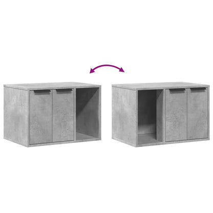 Kattenbakkast 60x40x40 cm bewerkt hout betongrijs