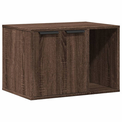 Kattenbakkast 60x40x40 cm bewerkt hout bruin eikenkleurig