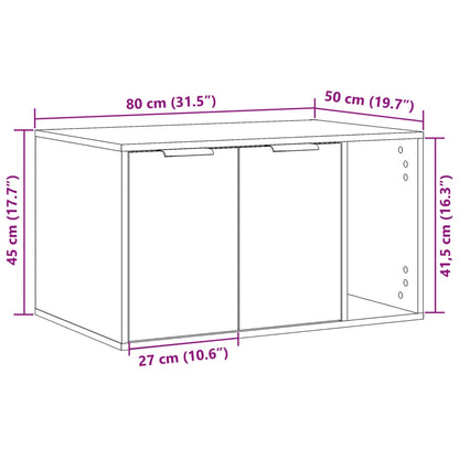 Kattenbakkast 80x50x45 cm bewerkt hout grijs sonoma eikenkleur