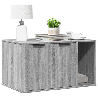 Kattenbakkast 80x50x45 cm bewerkt hout grijs sonoma eikenkleur