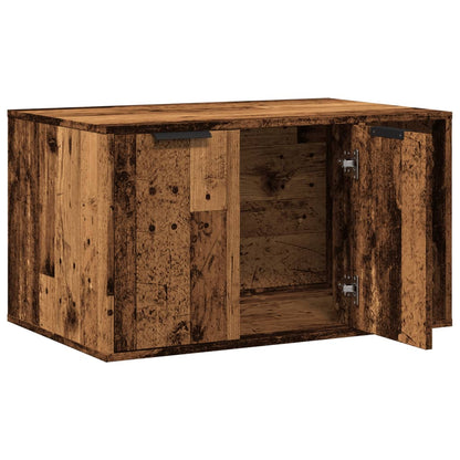 Kattenbakkast 80x50x45 cm bewerkt hout oud houtkleurig