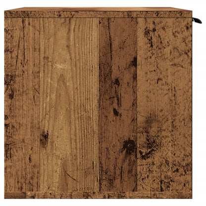 Kattenbakkast 80x50x45 cm bewerkt hout oud houtkleurig