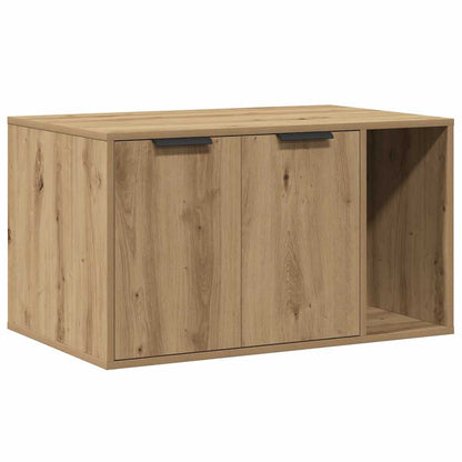 Kattenbakkast 80x50x45 cm bewerkt hout artisanaal eikenkleurig