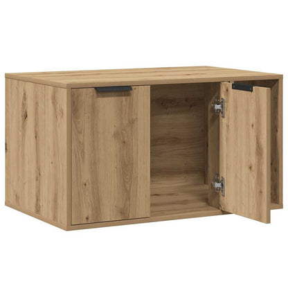 Kattenbakkast 80x50x45 cm bewerkt hout artisanaal eikenkleurig