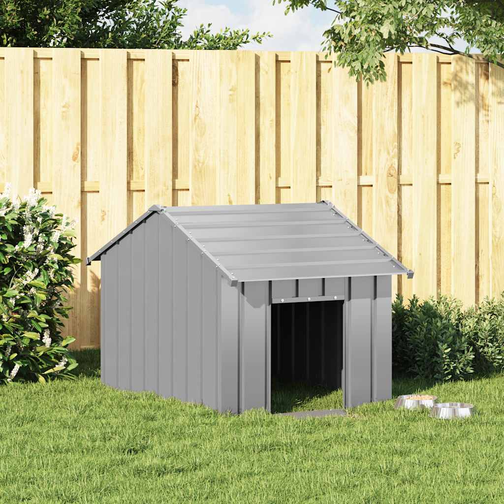 Hondenhok met dak 83x130x85 cm gegalvaniseerd staal