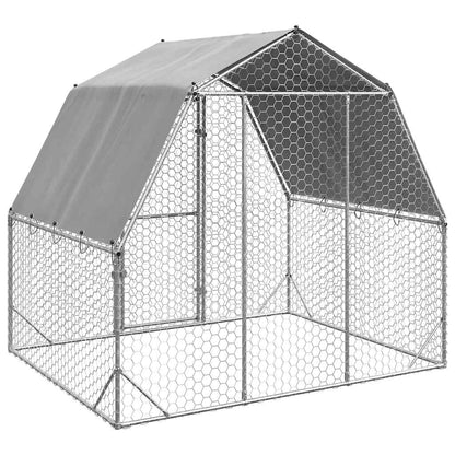 Kippenren met dak 2,5x2x2,25 m gegalvaniseerd staal