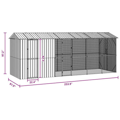 Vogelkooi Antraciet 645 x 208 x 247 cm Gegalvaniseerd staal