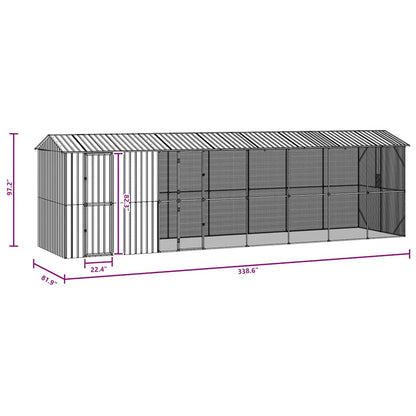 Vogelkooi Antraciet 860 x 208 x 247 cm Gegalvaniseerd staal