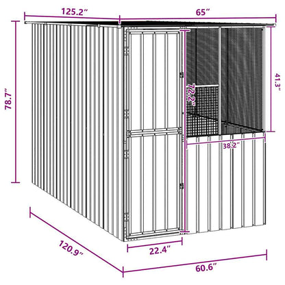 Vogelkooi Antraciet 154 x 307 x 200 cm Gegalvaniseerd staal