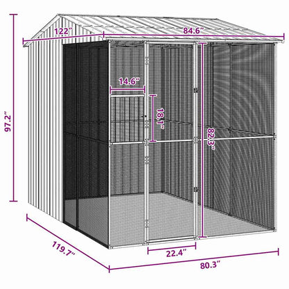 Vogelkooi Antraciet 215 x 310 x 247 cm Gegalvaniseerd staal