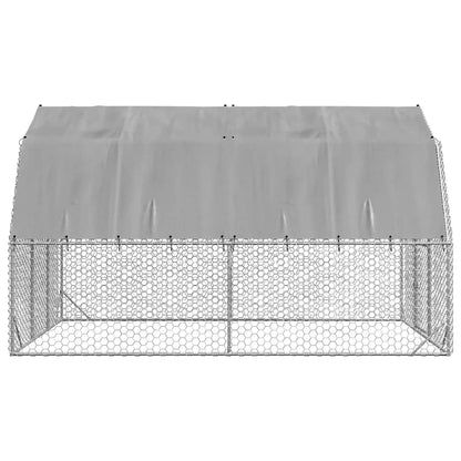 Kippenren met dak 2,5x4x2,25 m gegalvaniseerd staal