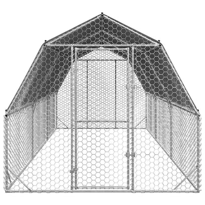 Kippenren met dak 2,5x6x2,25 m gegalvaniseerd staal