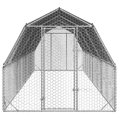 Kippenren met dak 2,5x8x2,25 m gegalvaniseerd staal