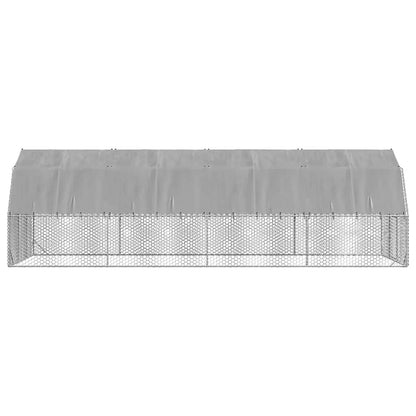 Kippenren met dak 2,5x8x2,25 m gegalvaniseerd staal