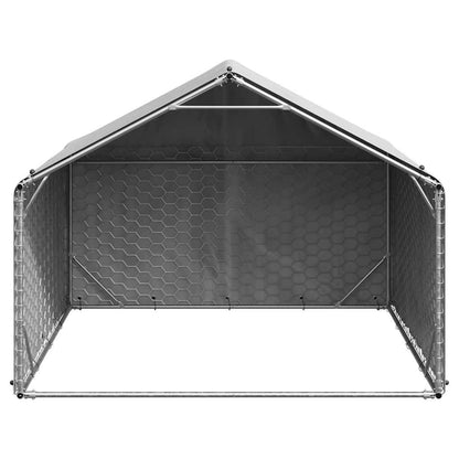 Hondenkennel buiten met deksel 2x2x1,5 m gegalvaniseerd staal