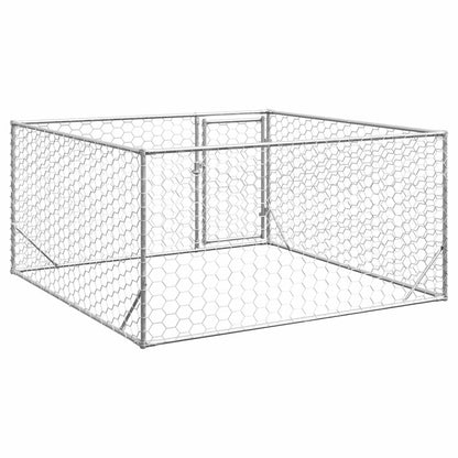 Hondenkennel voor buiten met deur 2x2x1 m gegalvaniseerd staal