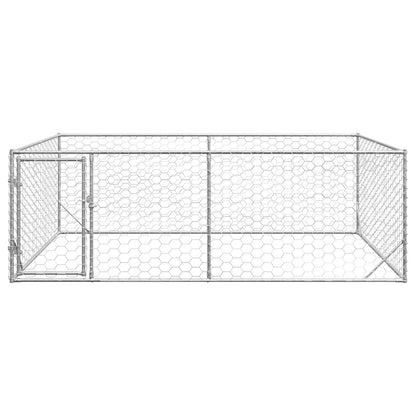 Hondenkennel voor buiten met deur 3x2x1 m gegalvaniseerd staal