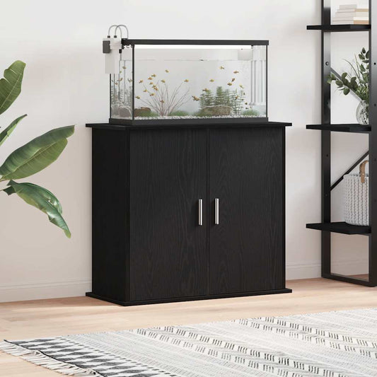Aquariumstandaard 81x36x73 cm spaanplaat zwart eikenkleurig