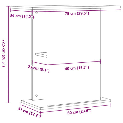 Aquariumstandaard 75x36x72,5 cm bewerkt hout zwart eikenkleurig