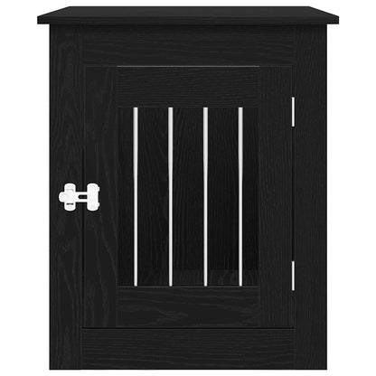 Hondenbenchmeubel 75x55x65 cm bewerkt hout zwart eikenkleurig