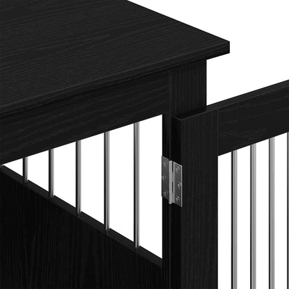 Hondenbenchmeubel 75x55x65 cm bewerkt hout zwart eikenkleurig