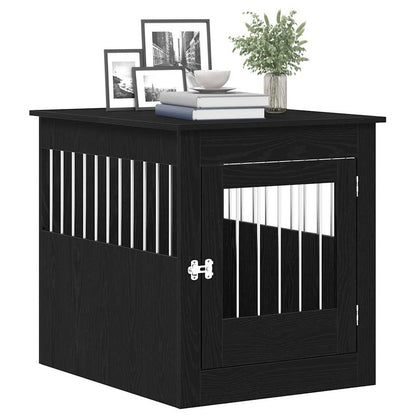 Hondenbenchmeubel 80x64,5x71 cm bewerkt hout zwart eikenkleurig