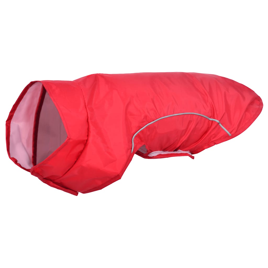 Hondenregenjas met reflecterende strips polyester rood XS