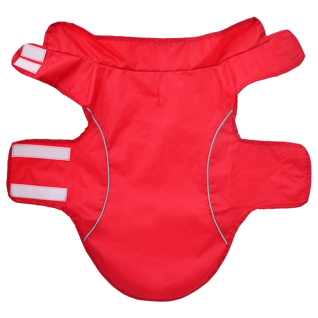 Hondenregenjas met reflecterende strips polyester rood XS
