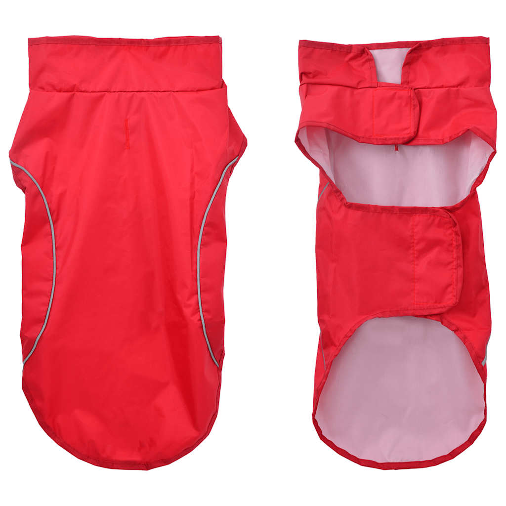 Hondenregenjas met reflecterende strips polyester rood M