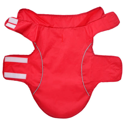 Hondenregenjas met reflecterende strips polyester rood M