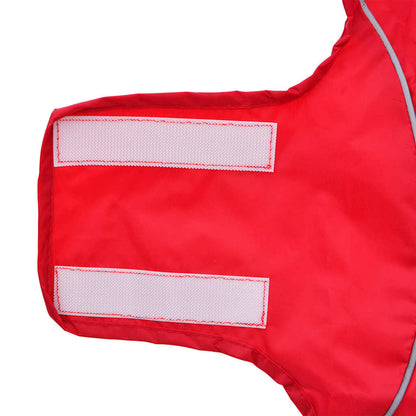 Hondenregenjas met reflecterende strips polyester rood M