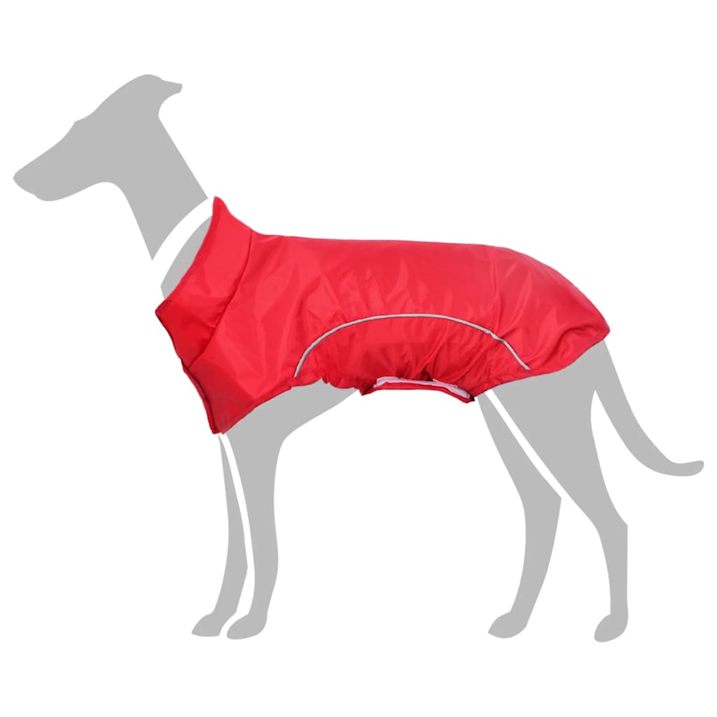 Hondenregenjas met reflecterende strips polyester rood L