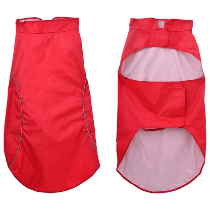 Hondenregenjas met reflecterende strips polyester rood 3XL