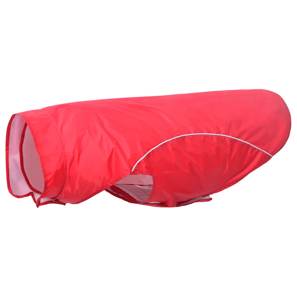 Hondenregenjas met reflecterende strips polyester rood 4XL