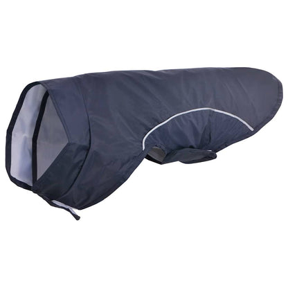 Hondenregenjas met reflecterende strips polyester blauw XXS