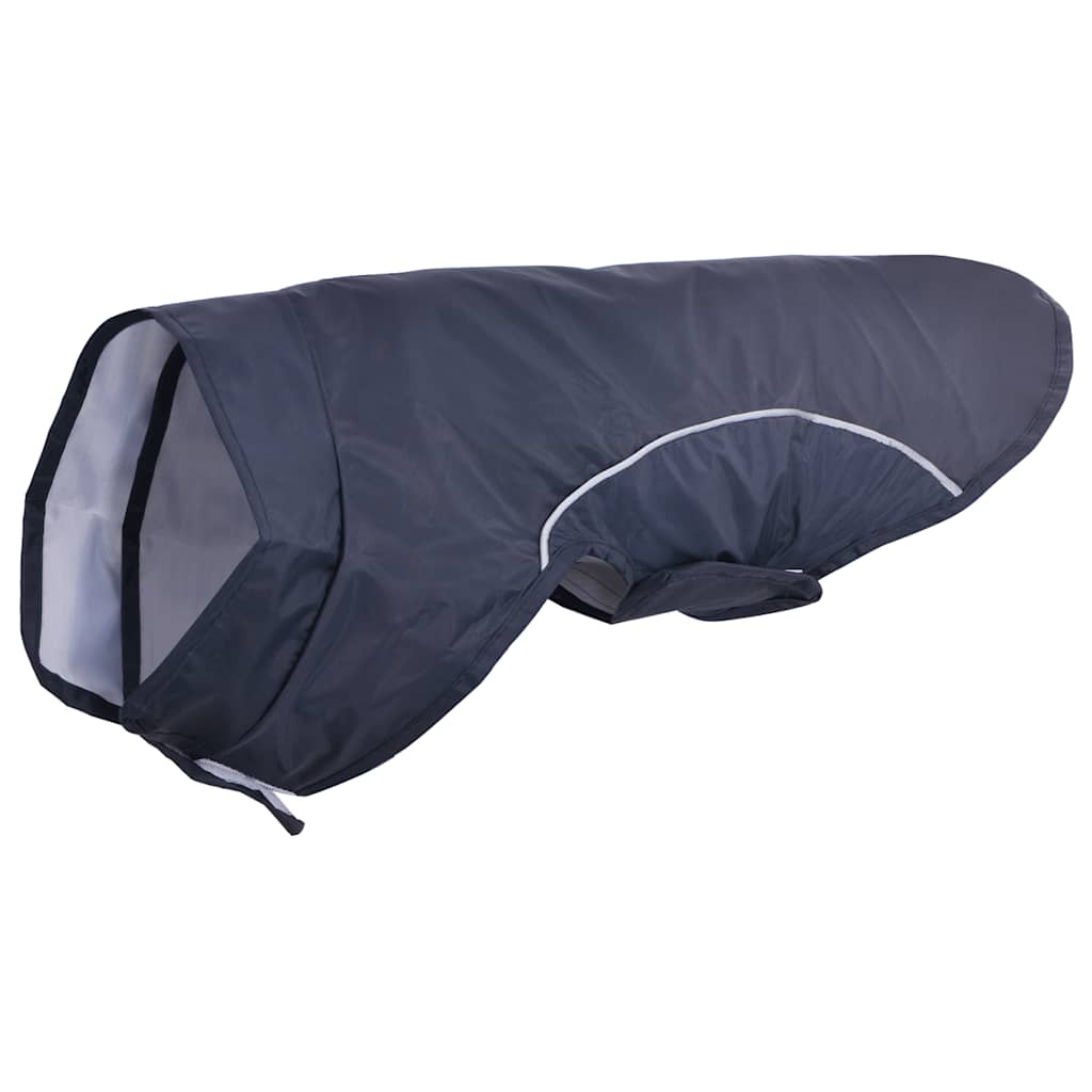 Hondenregenjas met reflecterende strips polyester blauw XS