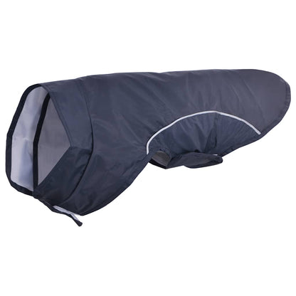 Hondenregenjas met reflecterende strips polyester blauw XS